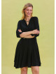 Black Midi Dress with Judge Collar and Button Detail 4463